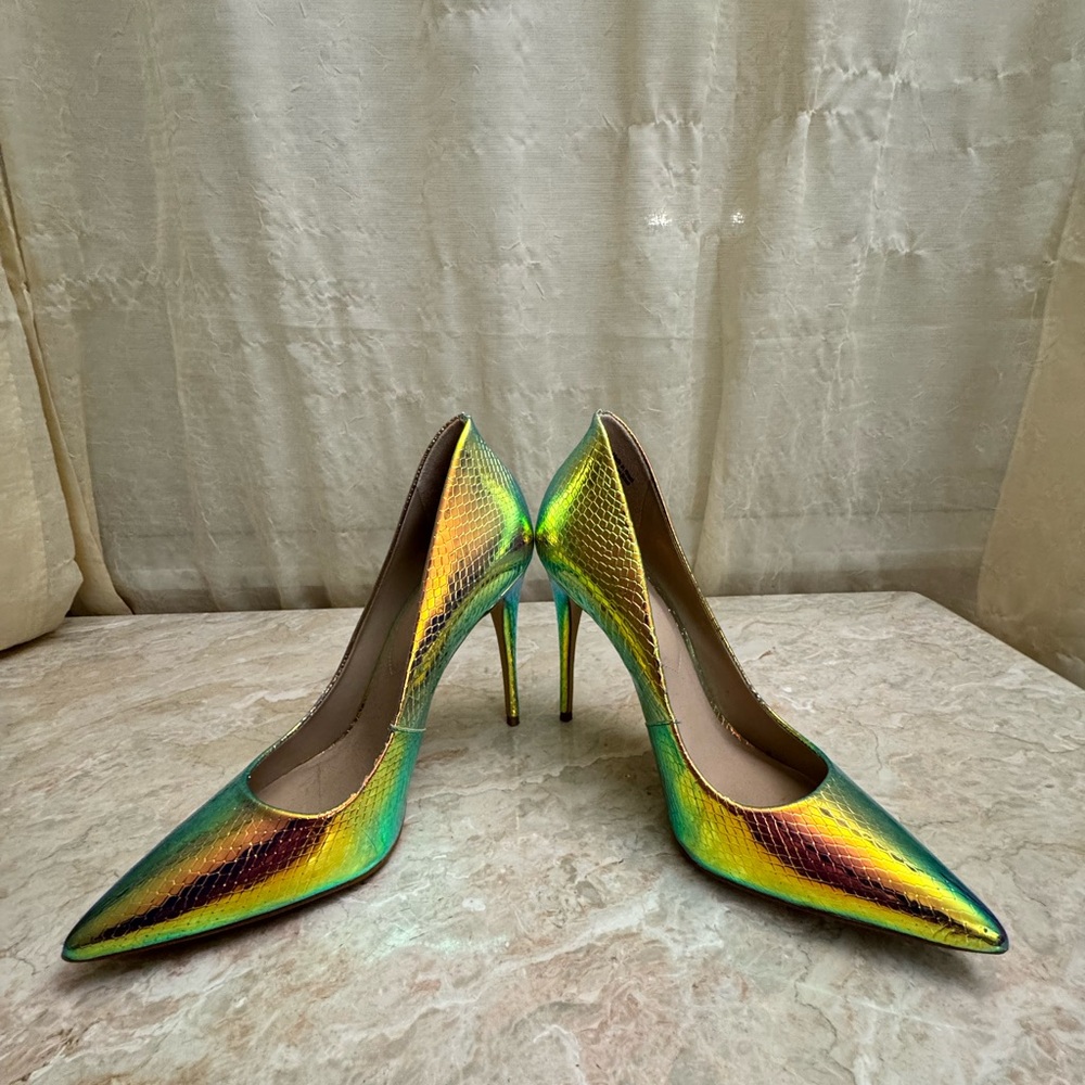 Aldo Shimmering Green Heels
